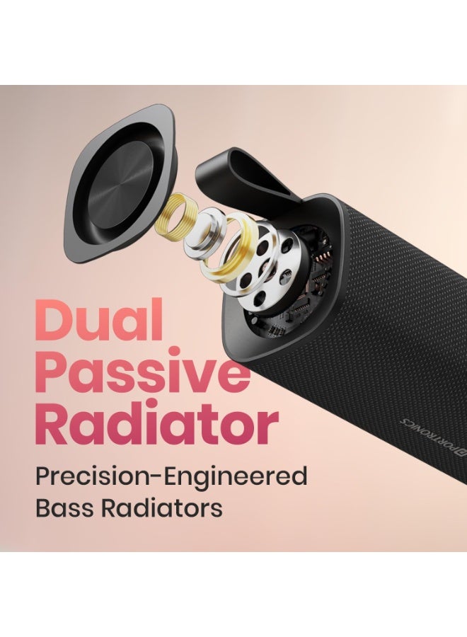 بورترونيكس Portronics Fynix 30W HD Sound Portable Bluetooth Speaker with Dual Passive Radiator, 360° Surround Sound, Upto 6 Hours, Handsfree Calling, TWS Pairing, Bluetooth 5.3V, Type C Charging(Black) - Image 4